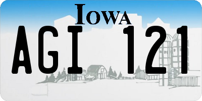 IA license plate AGI121