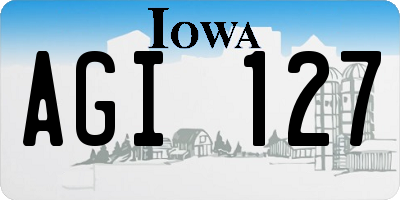 IA license plate AGI127
