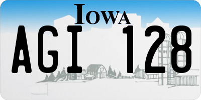 IA license plate AGI128
