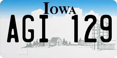 IA license plate AGI129