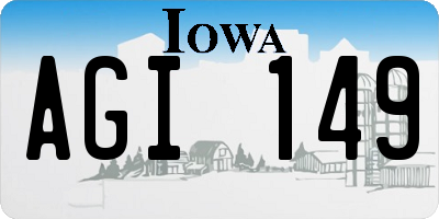 IA license plate AGI149