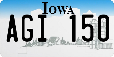 IA license plate AGI150
