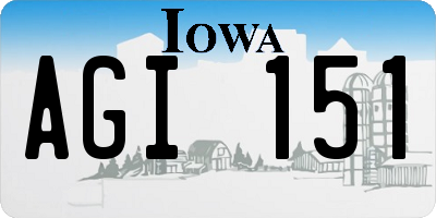 IA license plate AGI151