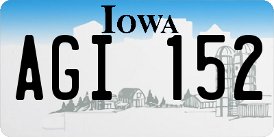 IA license plate AGI152