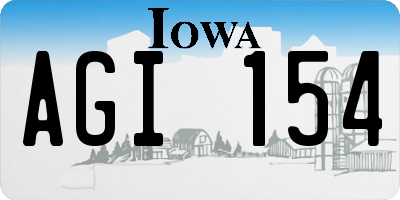 IA license plate AGI154