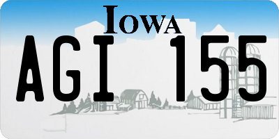 IA license plate AGI155