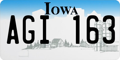IA license plate AGI163