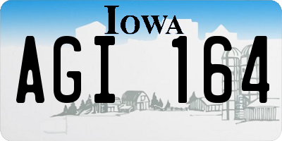 IA license plate AGI164