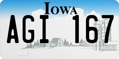 IA license plate AGI167