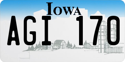 IA license plate AGI170