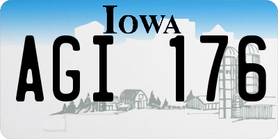 IA license plate AGI176