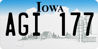 IA license plate AGI177