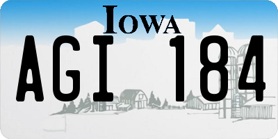 IA license plate AGI184