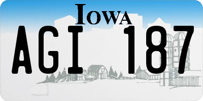 IA license plate AGI187