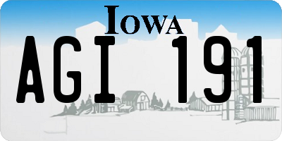IA license plate AGI191