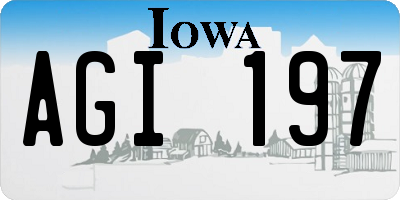 IA license plate AGI197