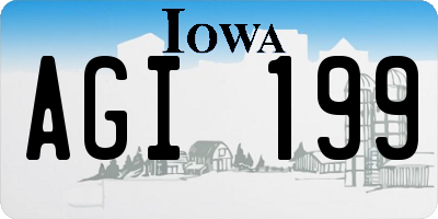 IA license plate AGI199
