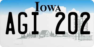 IA license plate AGI202