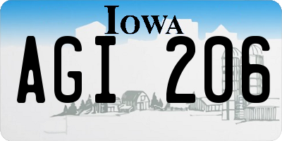 IA license plate AGI206