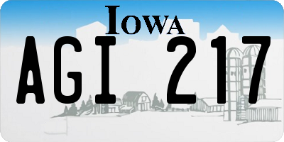IA license plate AGI217