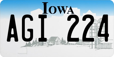 IA license plate AGI224