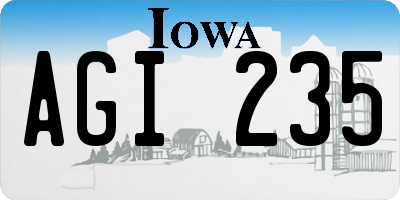 IA license plate AGI235