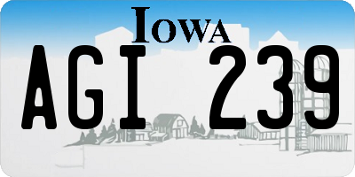 IA license plate AGI239