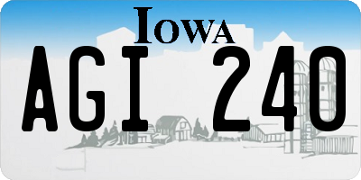 IA license plate AGI240
