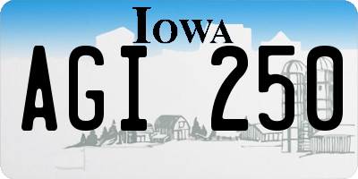 IA license plate AGI250