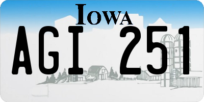 IA license plate AGI251