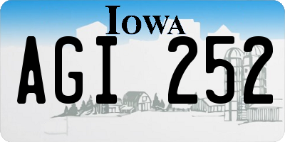 IA license plate AGI252