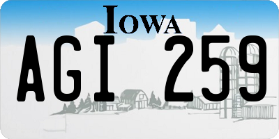 IA license plate AGI259