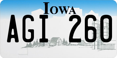 IA license plate AGI260