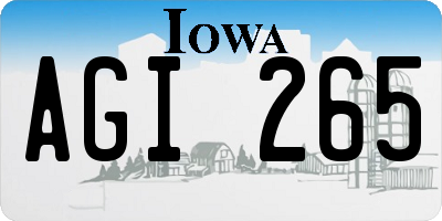 IA license plate AGI265