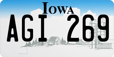 IA license plate AGI269