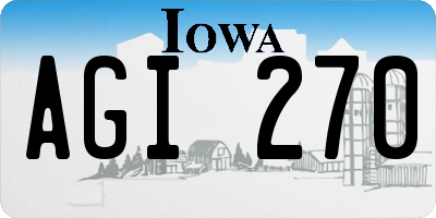 IA license plate AGI270