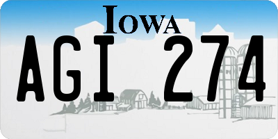 IA license plate AGI274
