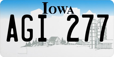 IA license plate AGI277
