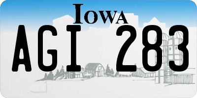 IA license plate AGI283
