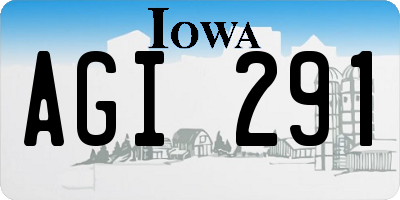 IA license plate AGI291