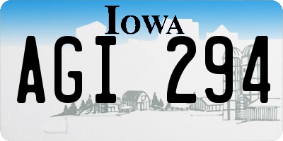 IA license plate AGI294