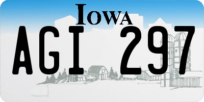 IA license plate AGI297