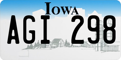 IA license plate AGI298