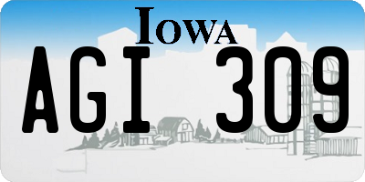 IA license plate AGI309