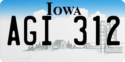IA license plate AGI312