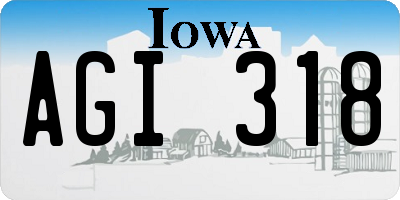 IA license plate AGI318