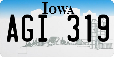 IA license plate AGI319