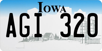 IA license plate AGI320