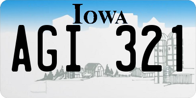 IA license plate AGI321