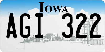 IA license plate AGI322